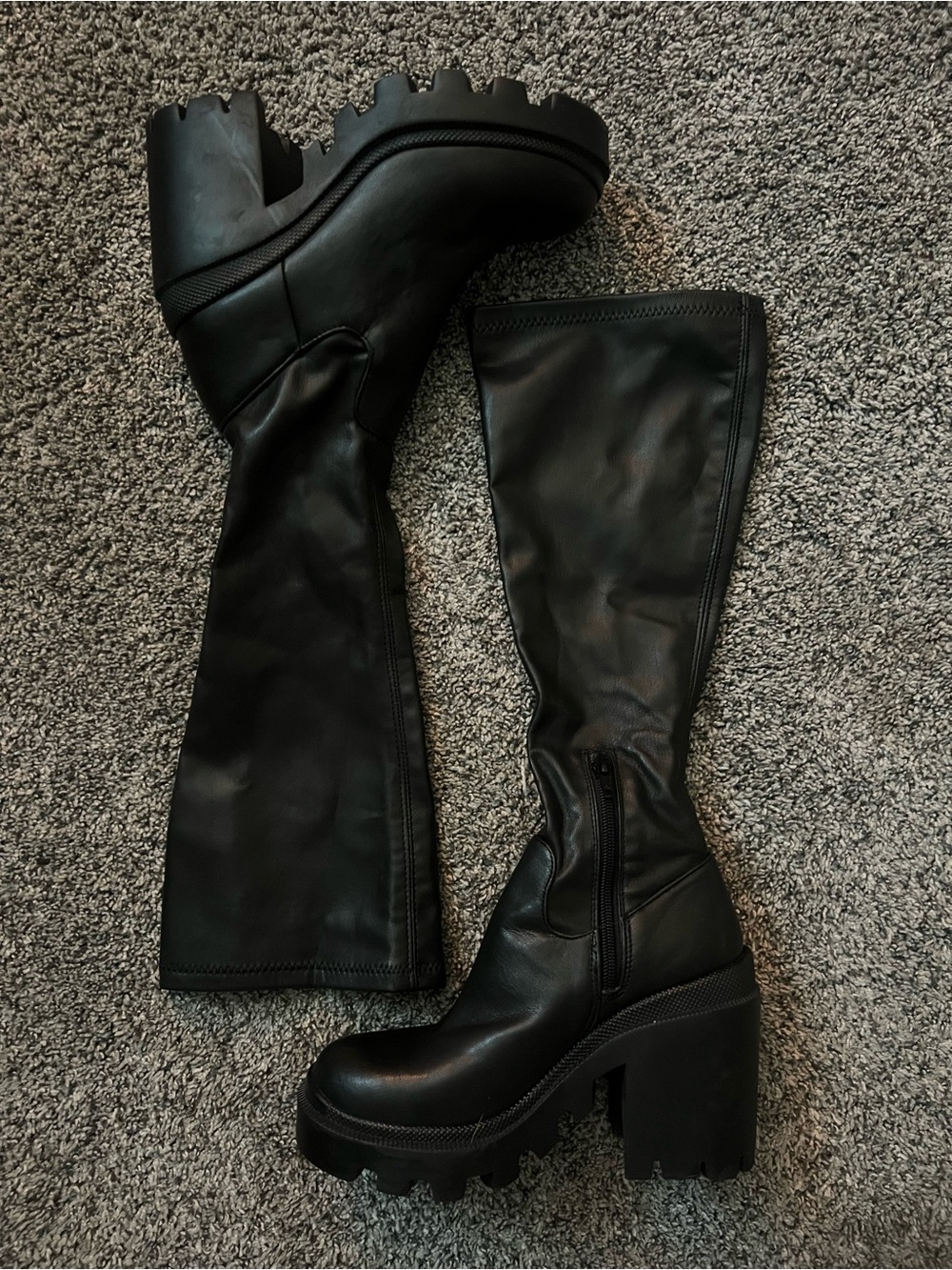 Steve Madden Roxanna Platform Knee-High Boots in Black